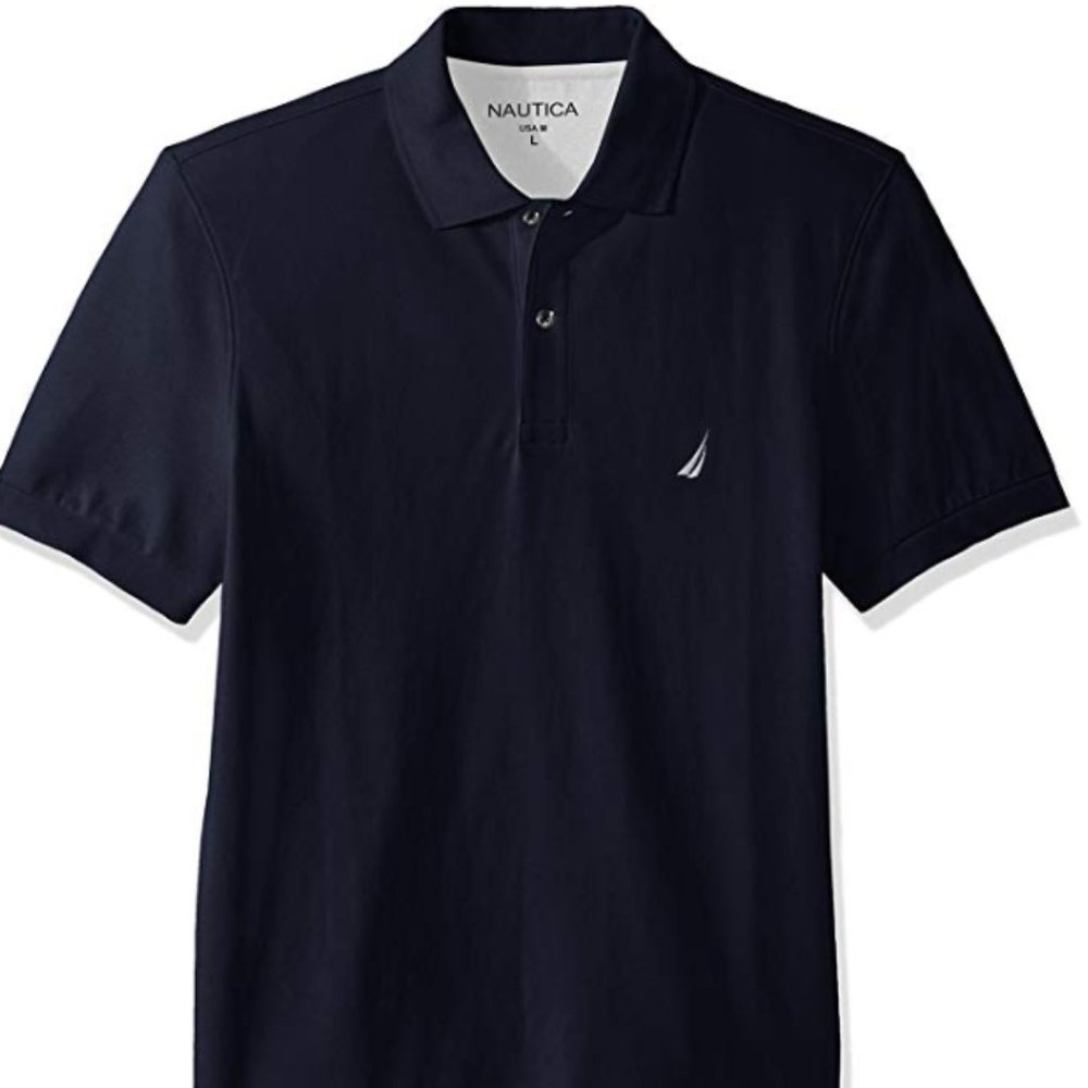 Men's short sleeve solid cotton beading polo